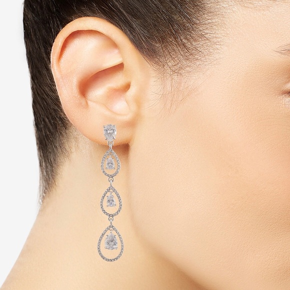 🌸Givenchy Crystal Linear Drop Earrings🌸 - Picture 2 of 2